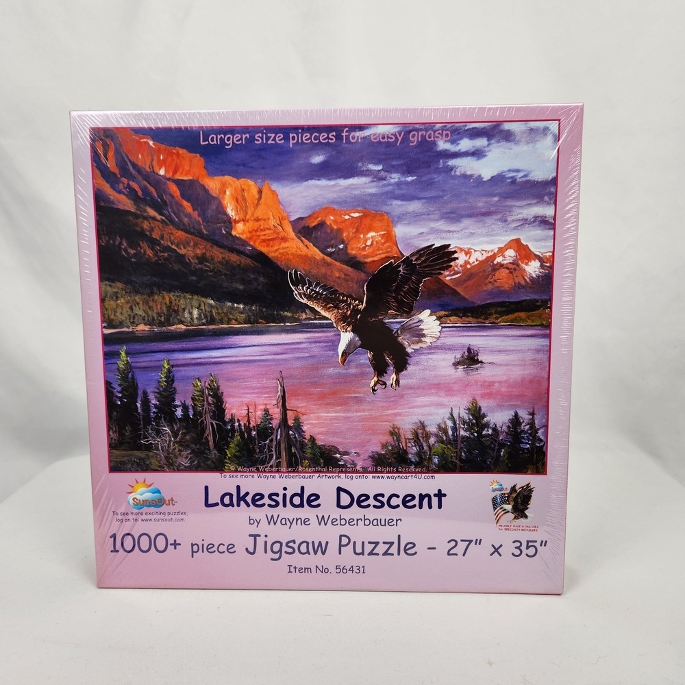 SunsOut‎ "Lakeside Descent" by Wayne Weberbauer 1000 pc puzzle New Sealed Eagle